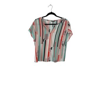 Shein Modern Graphic Print Dolman Short Sleeve Top